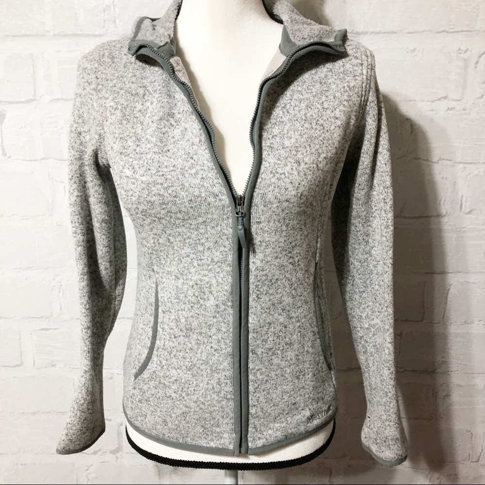 Marmot heathered grey zip hoodie. A50 - Picture 8 of 8